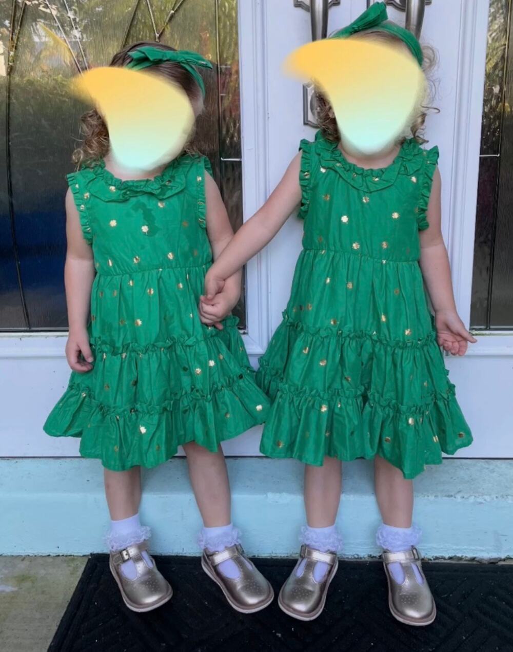 Christian Siriano Toddler Girls Size 2T Green Shamrock Ruffle Dress St. Patricks